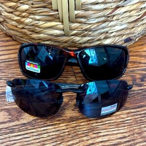 Men's Polarized Sunglasses Bundle- Black Lenses with Tortoise Frame & Black